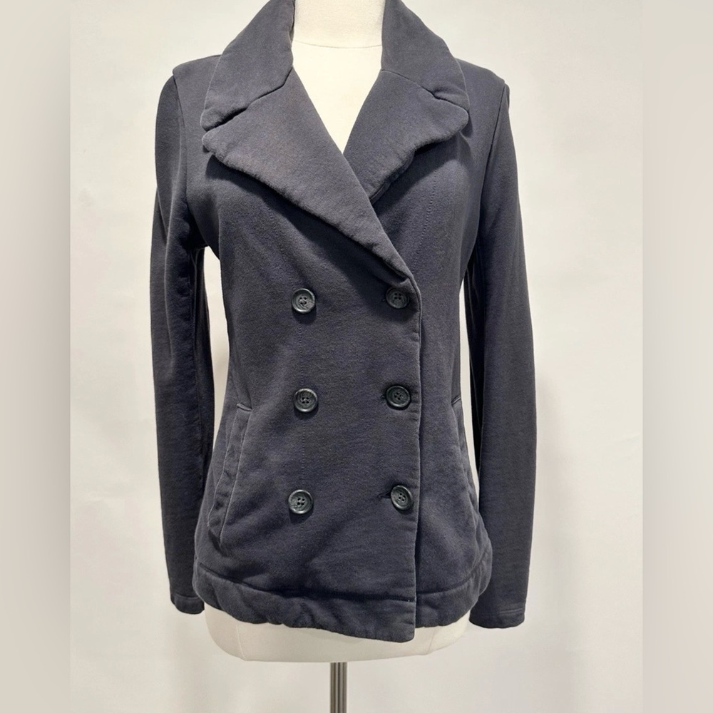JAMES PERSE Blue Gray Cotton Double Breasted Blazer Jacket 3 M/L
